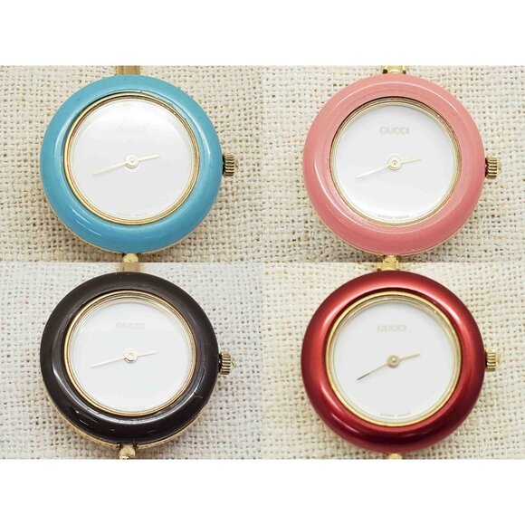 Gucci 11/12.2 Wristwatch with 4 Colorful Interchangeable Bezels - Picture 8 of 9